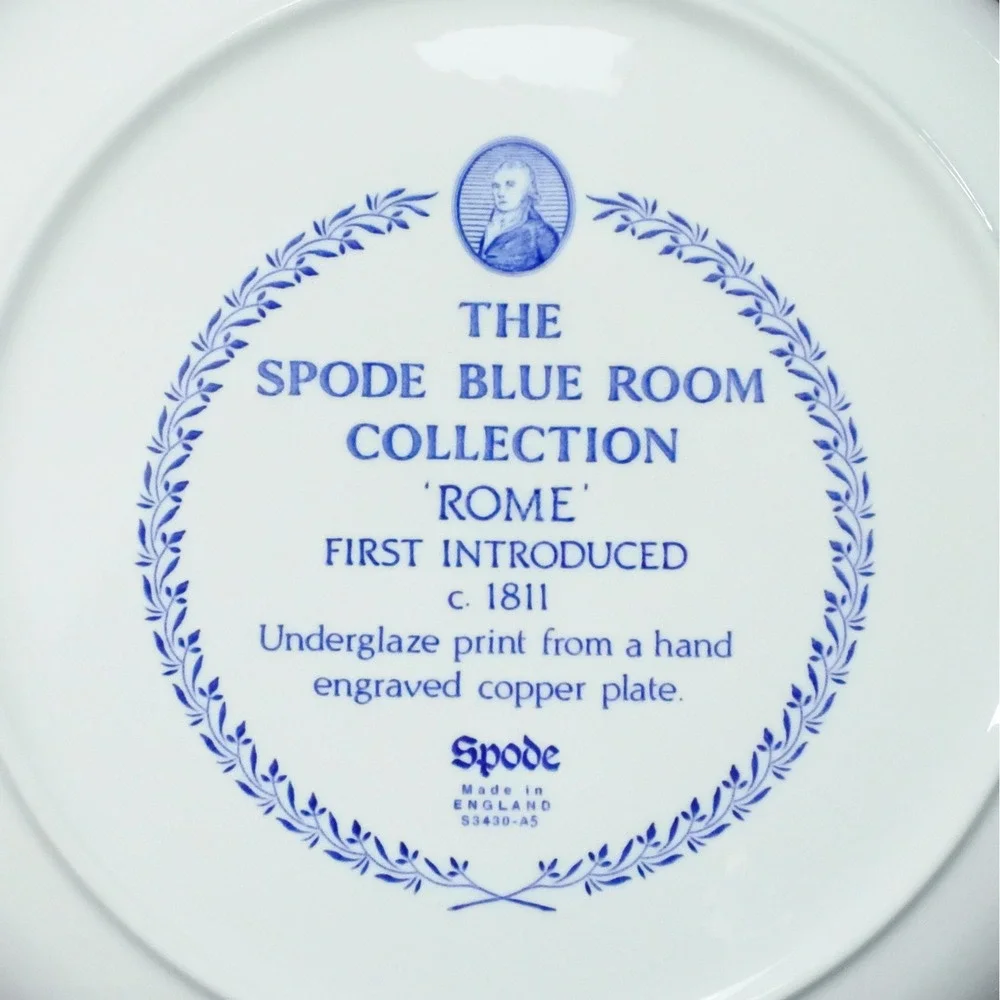 Vintage Spode Blue Room Collection Rome Blue & White Transferware Pasta Bowl